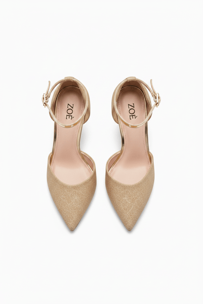 Tacones Dorado Brillos 14574 Stilettos Hebilla Ejecutivo de mujer Zoé Brand Costa Rica