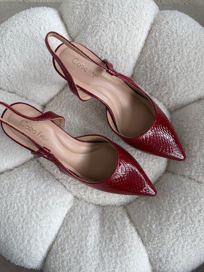 Tacones Burdeos Animal Print 14785 Slingback Stilettos de mujer Zoé Brand Costa Rica