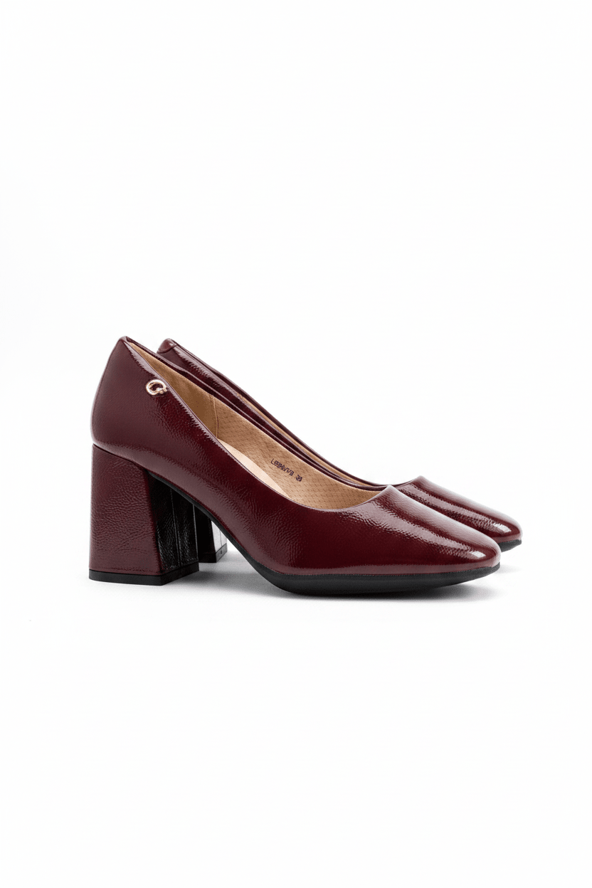 Tacones Burdeos Charol 14787 Casual Ejecutivo de mujer Zoé Brand Costa Rica