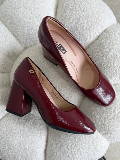 Tacones Burdeos Charol 14787 Casual Ejecutivo de mujer Zoé Brand Costa Rica