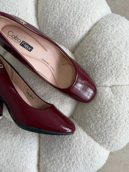 Tacones Burdeos Charol 14787 Casual Ejecutivo de mujer Zoé Brand Costa Rica