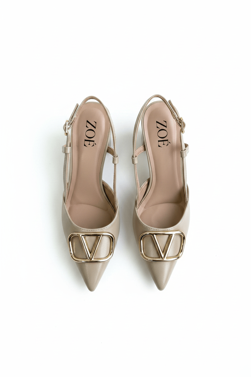 Tacones Beige 14996 Hebilla Slingback Ejecutivo de mujer Zoé Brand Costa Rica