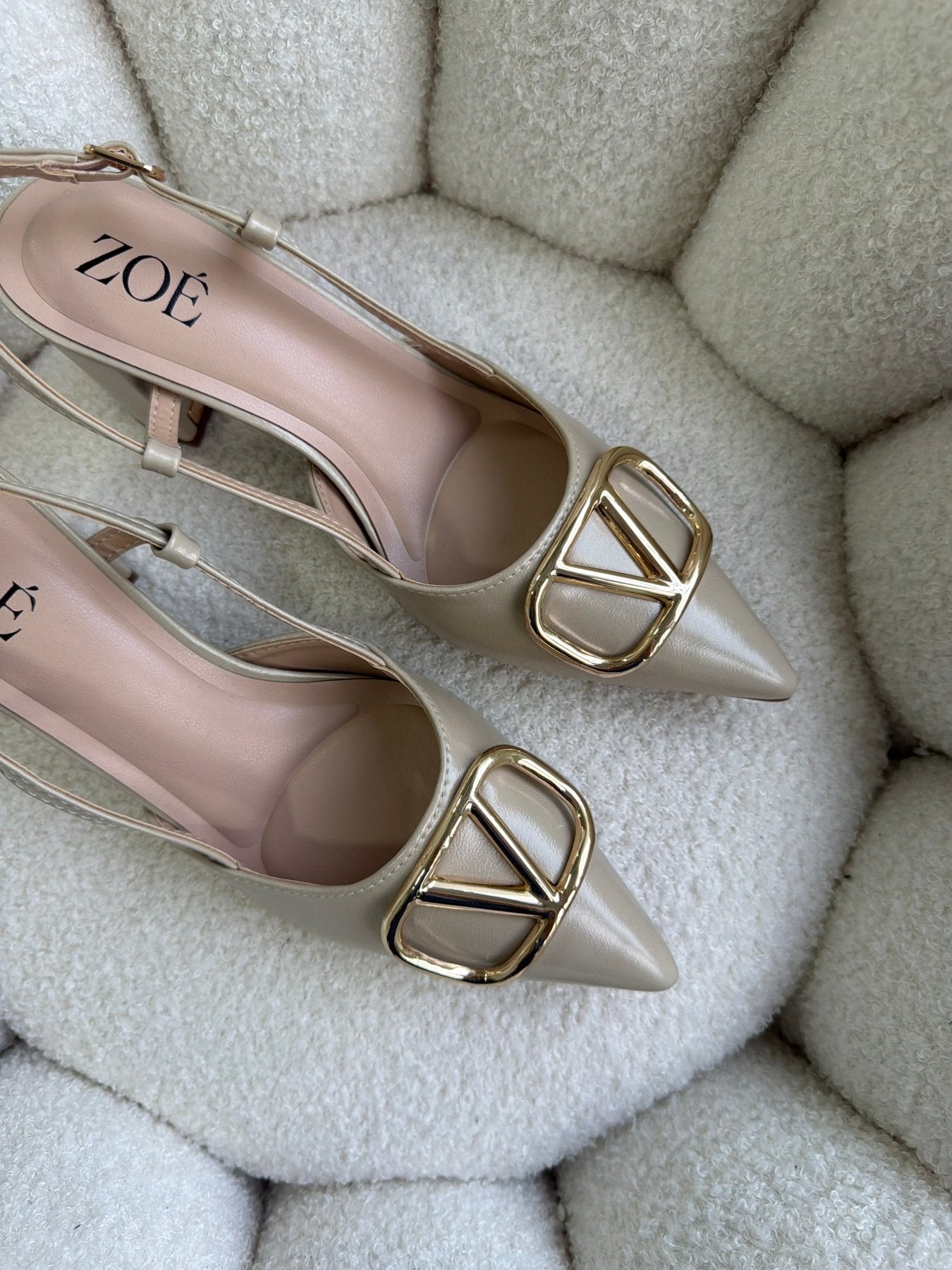 Tacones Beige 14996 Hebilla Slingback Ejecutivo de mujer Zoé Brand Costa Rica