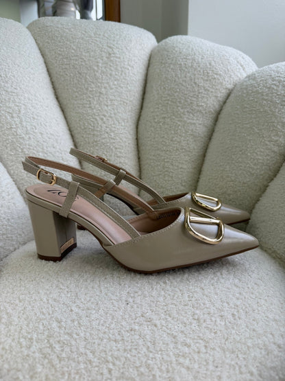 Tacones Beige 14996 Hebilla Slingback Ejecutivo de mujer Zoé Brand Costa Rica