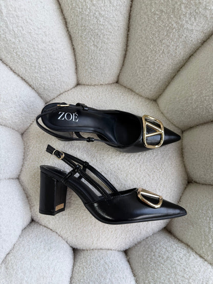 Tacones Negro 14997 Hebilla Slingback Ejecutivo de mujer Zoé Brand Costa Rica