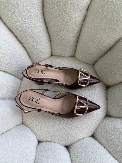 Tacones Burdeos 14998 Hebilla Slingback Ejecutivo de mujer Zoé Brand Costa Rica