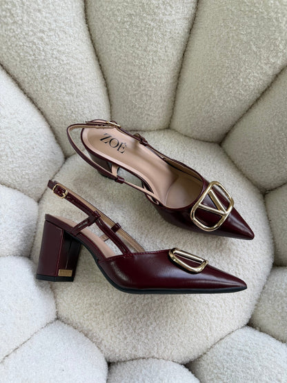 Tacones Burdeos 14998 Hebilla Slingback Ejecutivo de mujer Zoé Brand Costa Rica