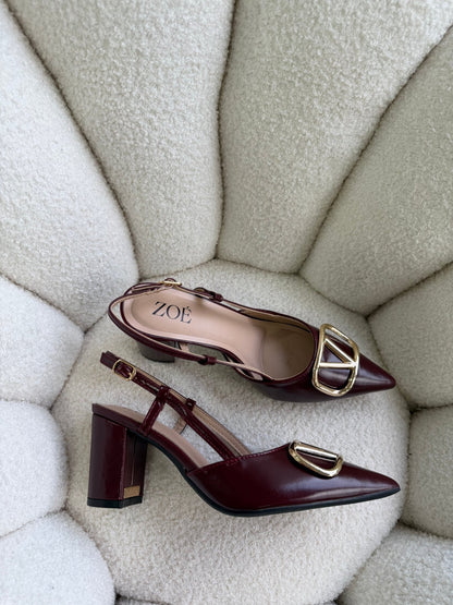 Tacones Burdeos 14998 Hebilla Slingback Ejecutivo de mujer Zoé Brand Costa Rica