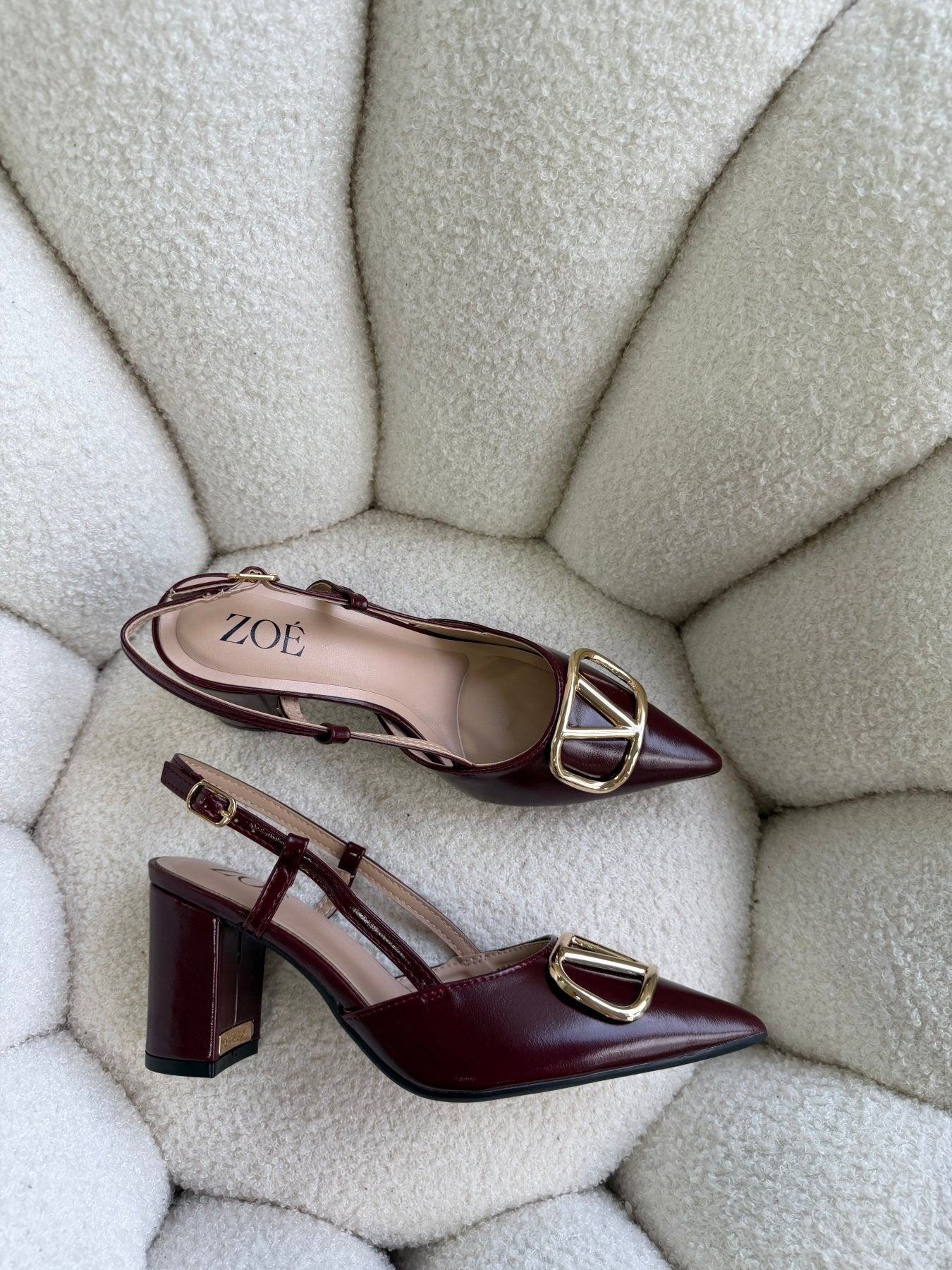 Tacones Burdeos 14998 Hebilla Slingback Ejecutivo de mujer Zoé Brand Costa Rica
