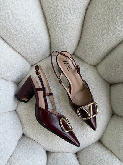 Tacones Burdeos 14998 Hebilla Slingback Ejecutivo de mujer Zoé Brand Costa Rica