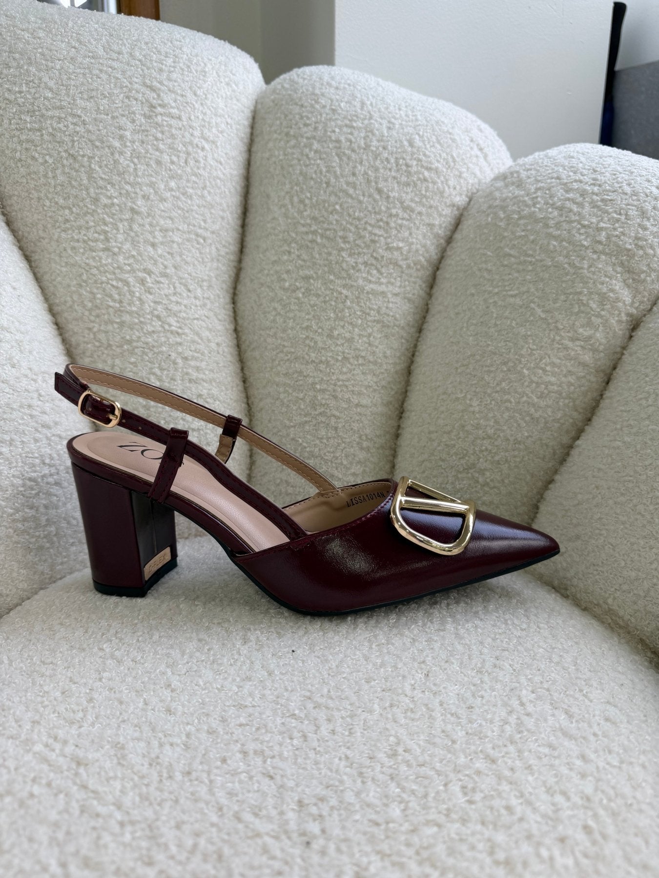 Tacones Burdeos 14998 Hebilla Slingback Ejecutivo de mujer Zoé Brand Costa Rica
