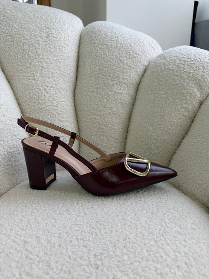 Tacones Burdeos 14998 Hebilla Slingback Ejecutivo de mujer Zoé Brand Costa Rica