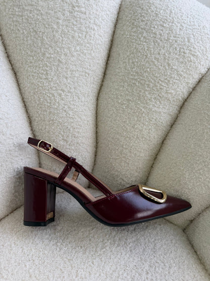Tacones Burdeos 14998 Hebilla Slingback Ejecutivo de mujer Zoé Brand Costa Rica
