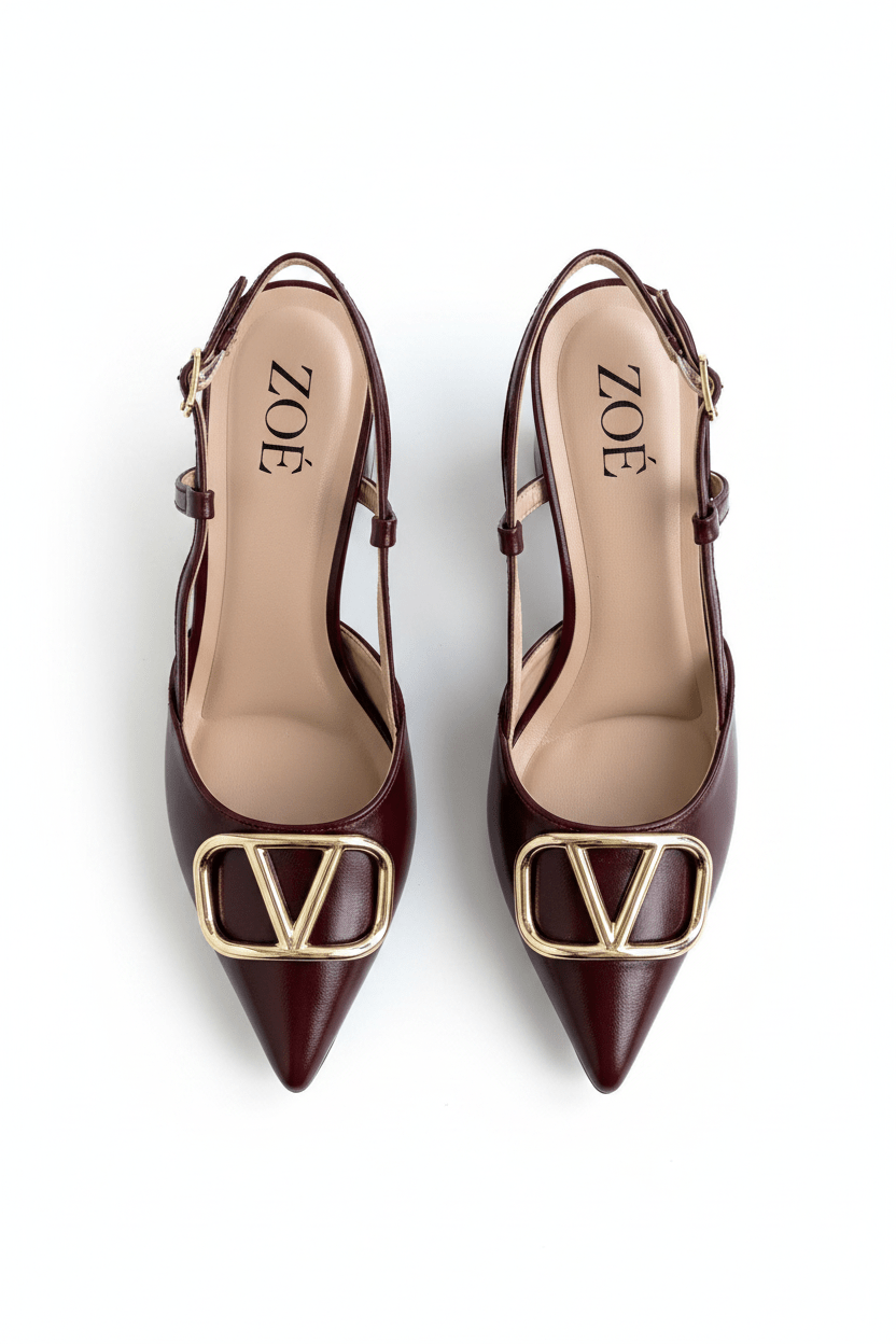 Tacones Burdeos 14998 Hebilla Slingback Ejecutivo de mujer Zoé Brand Costa Rica