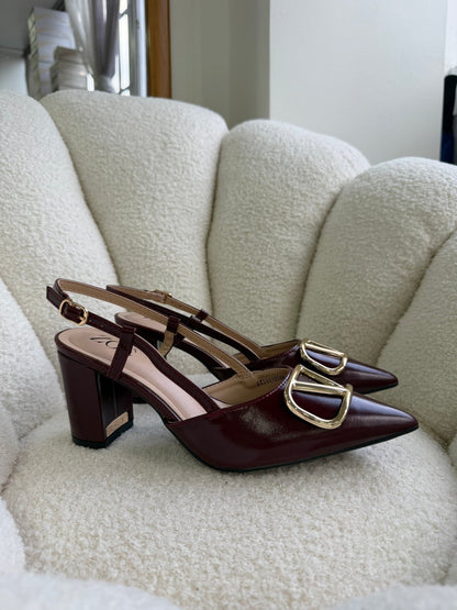 Tacones Burdeos 14998 Hebilla Slingback Ejecutivo de mujer Zoé Brand Costa Rica