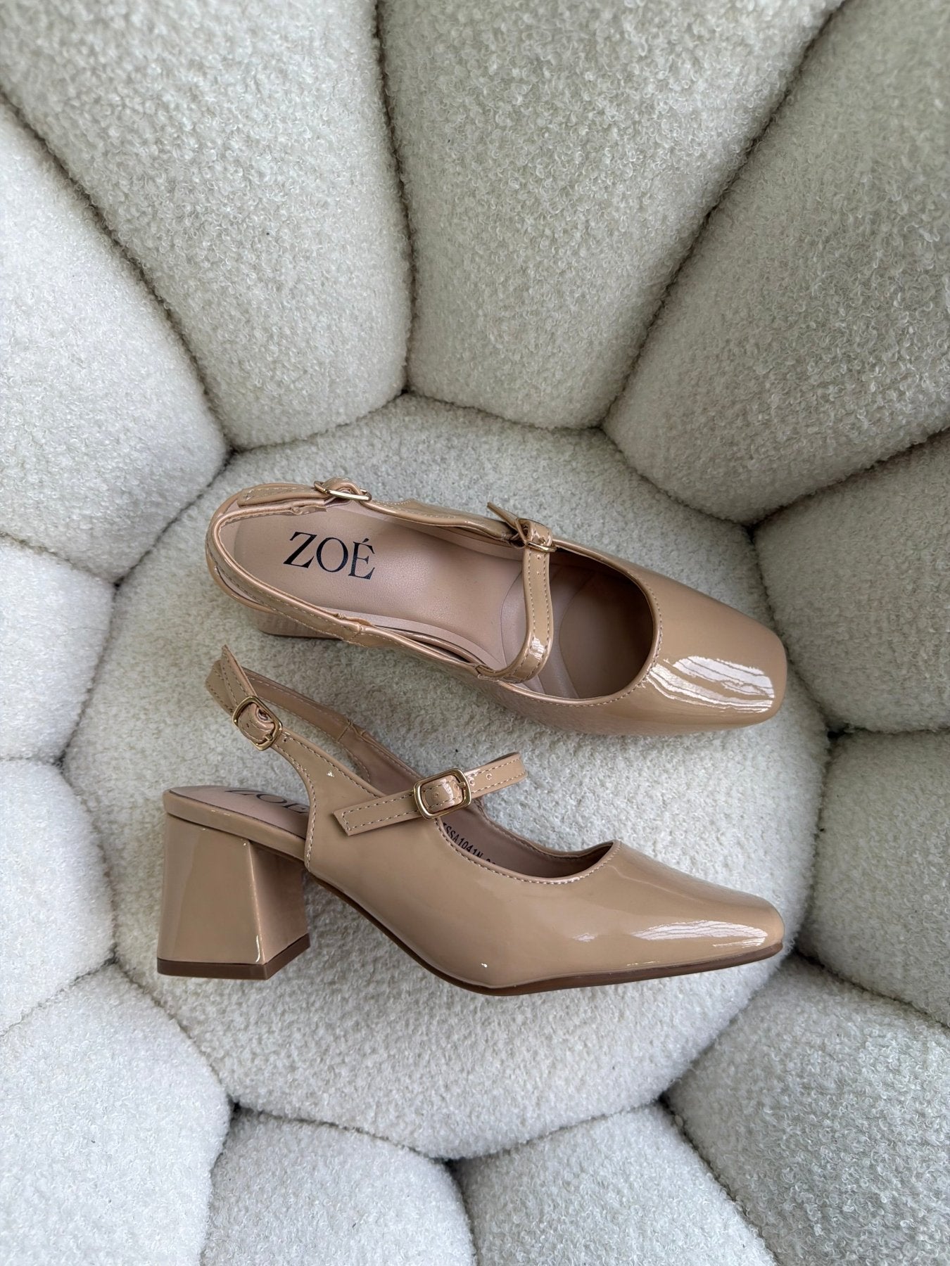 Tacones Nude Charol 14999 Hebilla Mary Jane Slingback Ejecutivo Zoé Brand Costa Rica