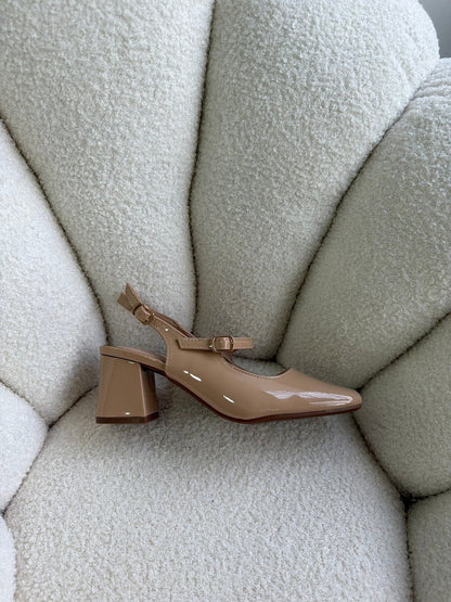 Tacones Nude Charol 14999 Hebilla Mary Jane Slingback Ejecutivo Zoé Brand Costa Rica
