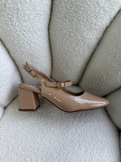 Tacones Nude Charol 14999 Hebilla Mary Jane Slingback Ejecutivo Zoé Brand Costa Rica