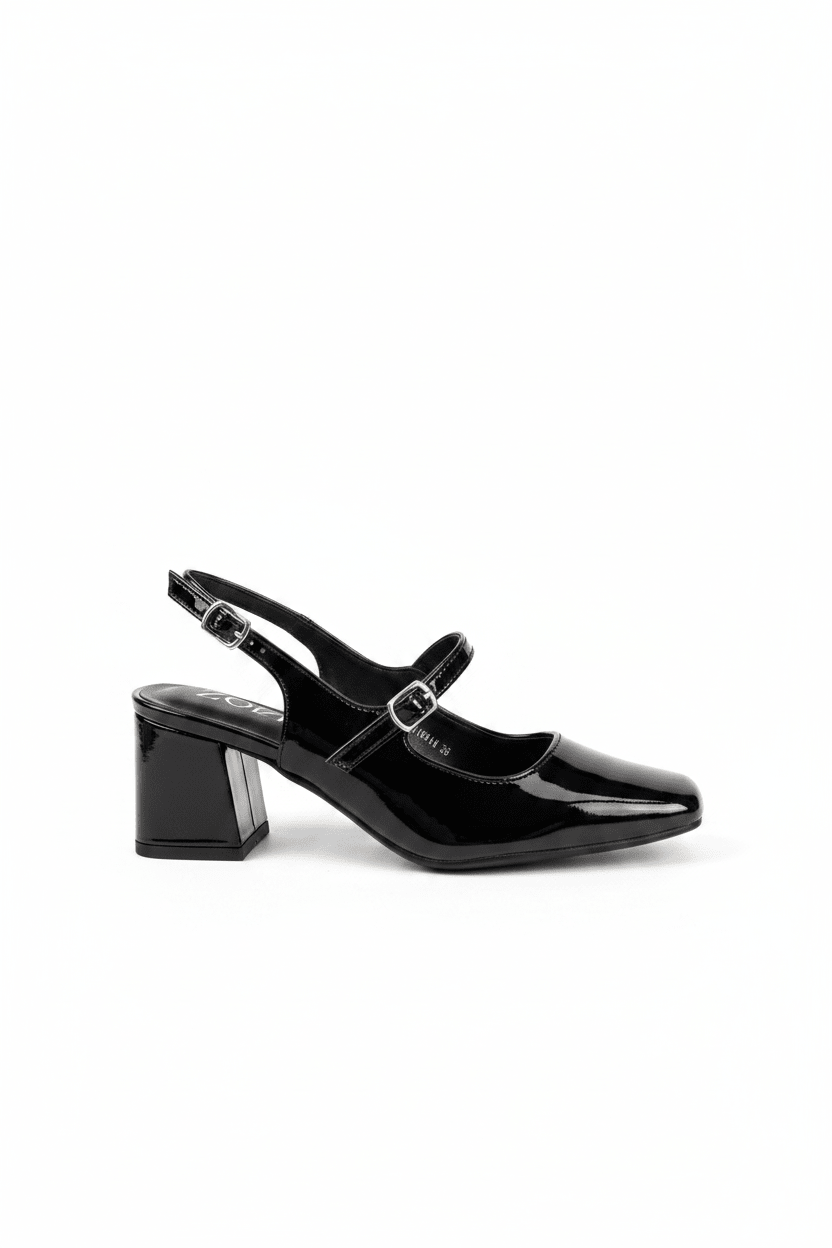 Tacones Negro Charol 15000 Hebilla Mary Jane Slingback Ejecutivo Zoé Brand Costa Rica