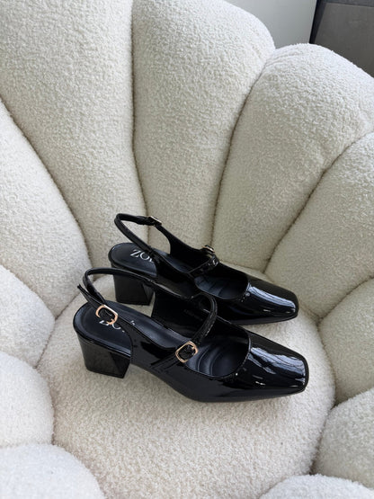 Tacones Negro Charol 15000 Hebilla Mary Jane Slingback Ejecutivo Zoé Brand Costa Rica
