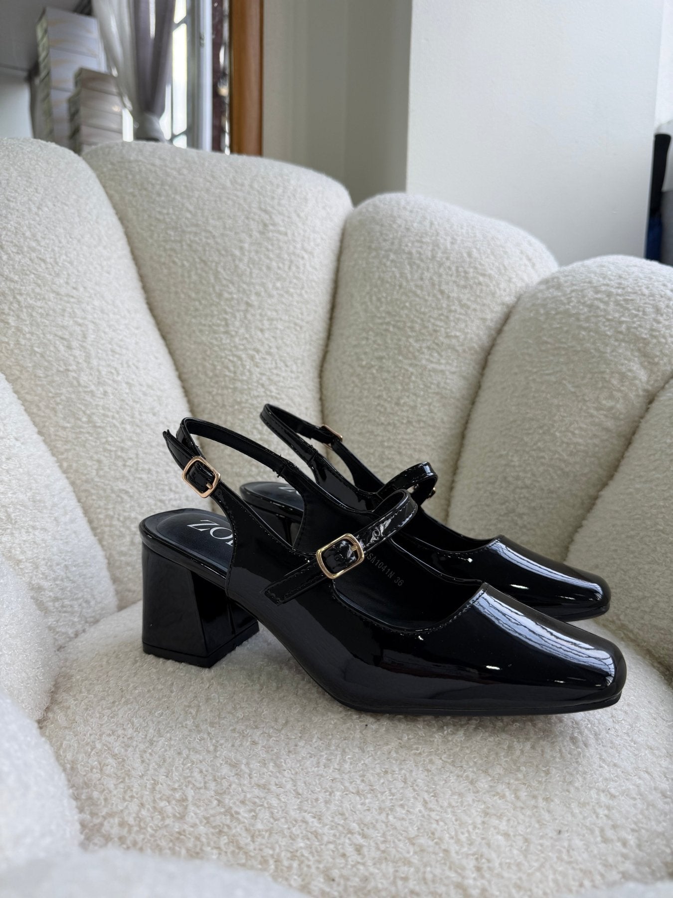 Tacones Negro Charol 15000 Hebilla Mary Jane Slingback Ejecutivo Zoé Brand Costa Rica
