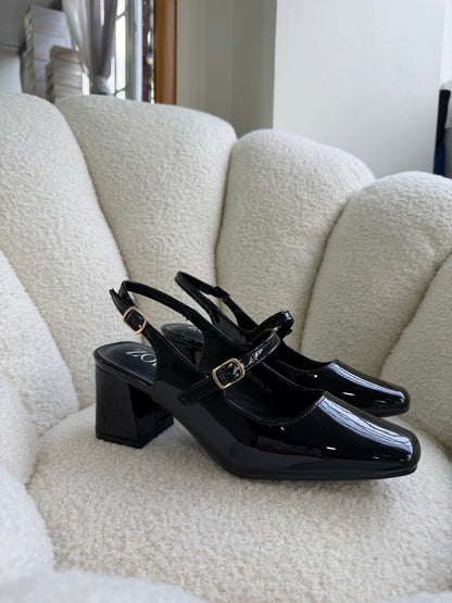 Tacones Negro Charol 15000 Hebilla Mary Jane Slingback Ejecutivo Zoé Brand Costa Rica