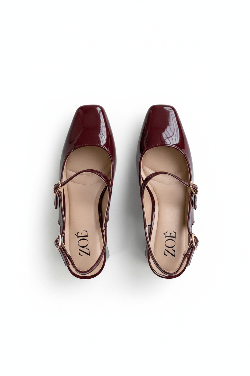 Tacones Burdeos Charol 15001 Hebilla Mary Jane Ejecutivo Zoé Brand Costa Rica