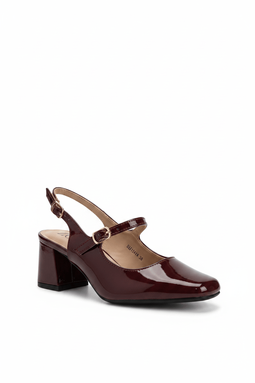 Tacones Burdeos Charol 15001 Hebilla Mary Jane Ejecutivo Zoé Brand Costa Rica