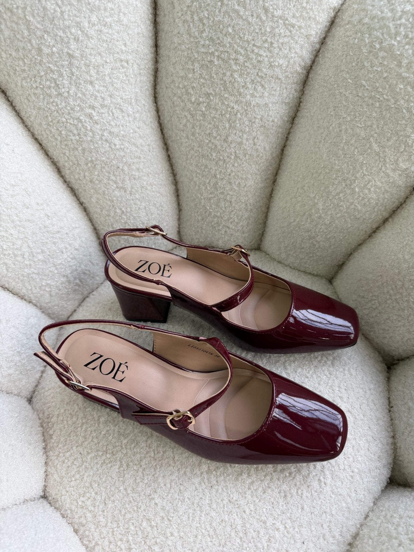 Tacones Burdeos Charol 15001 Hebilla Mary Jane Ejecutivo Zoé Brand Costa Rica