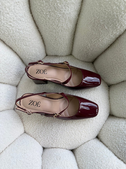 Tacones Burdeos Charol 15001 Hebilla Mary Jane Ejecutivo Zoé Brand Costa Rica