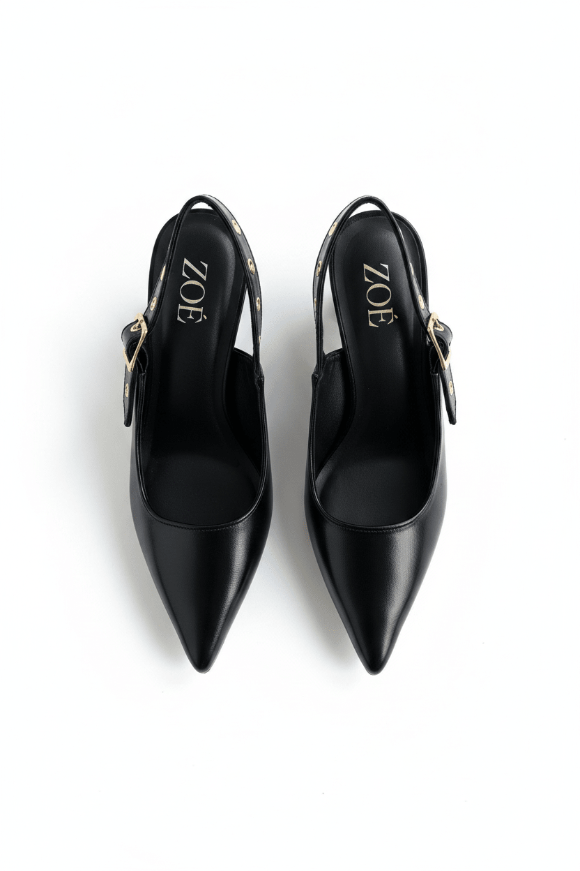 Tacones Negro 15002 Hebilla Slingback Ejecutivo Zoé Brand Costa Rica