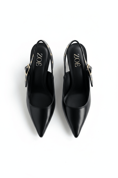 Tacones Negro 15002 Hebilla Slingback Ejecutivo Zoé Brand Costa Rica