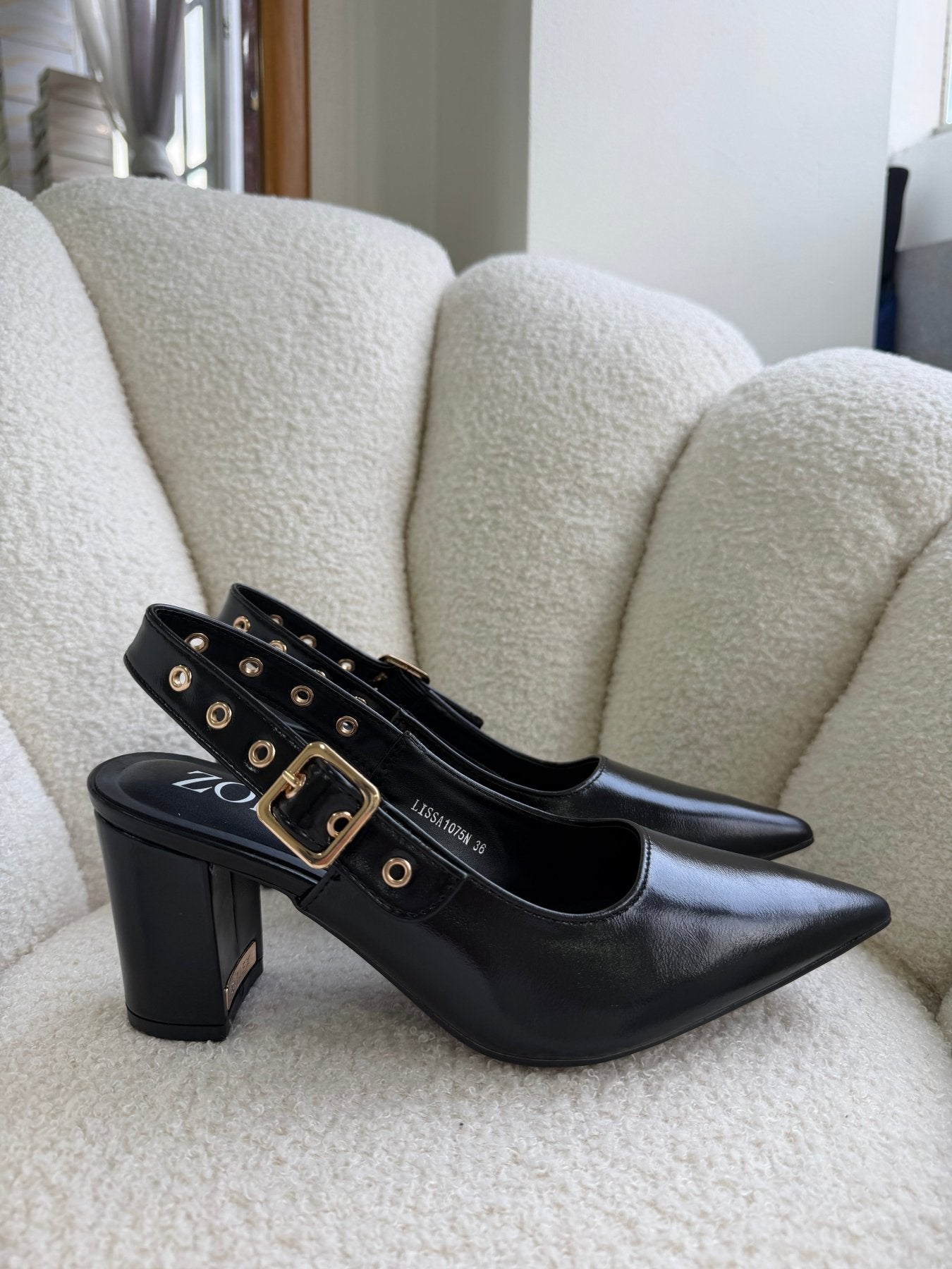 Tacones Negro 15002 Hebilla Slingback Ejecutivo Zoé Brand Costa Rica