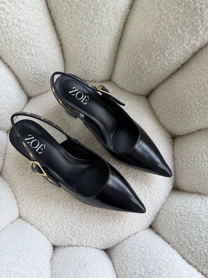 Tacones Negro 15002 Hebilla Slingback Ejecutivo Zoé Brand Costa Rica