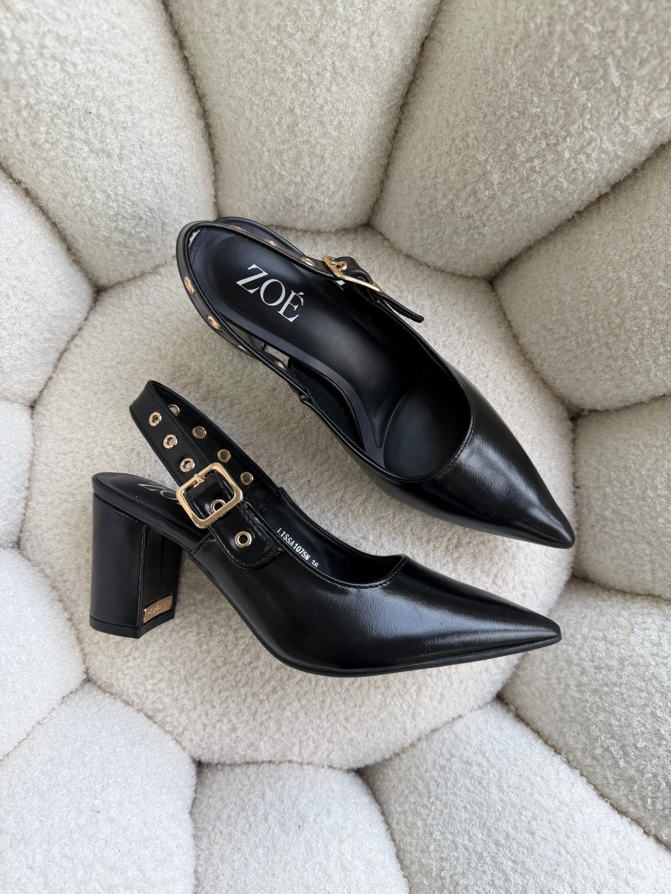 Tacones Negro 15002 Hebilla Slingback Ejecutivo Zoé Brand Costa Rica