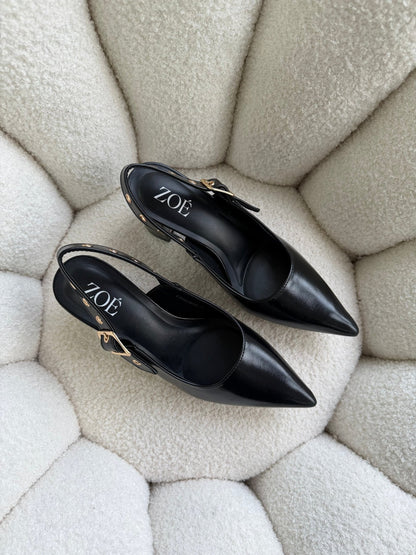 Tacones Negro 15002 Hebilla Slingback Ejecutivo Zoé Brand Costa Rica