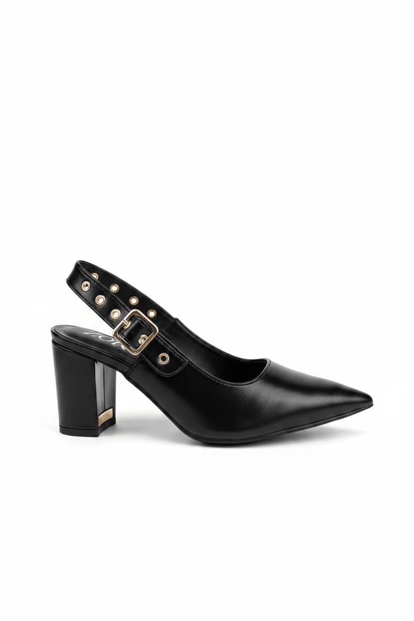 Tacones Negro 15002 Hebilla Slingback Ejecutivo Zoé Brand Costa Rica