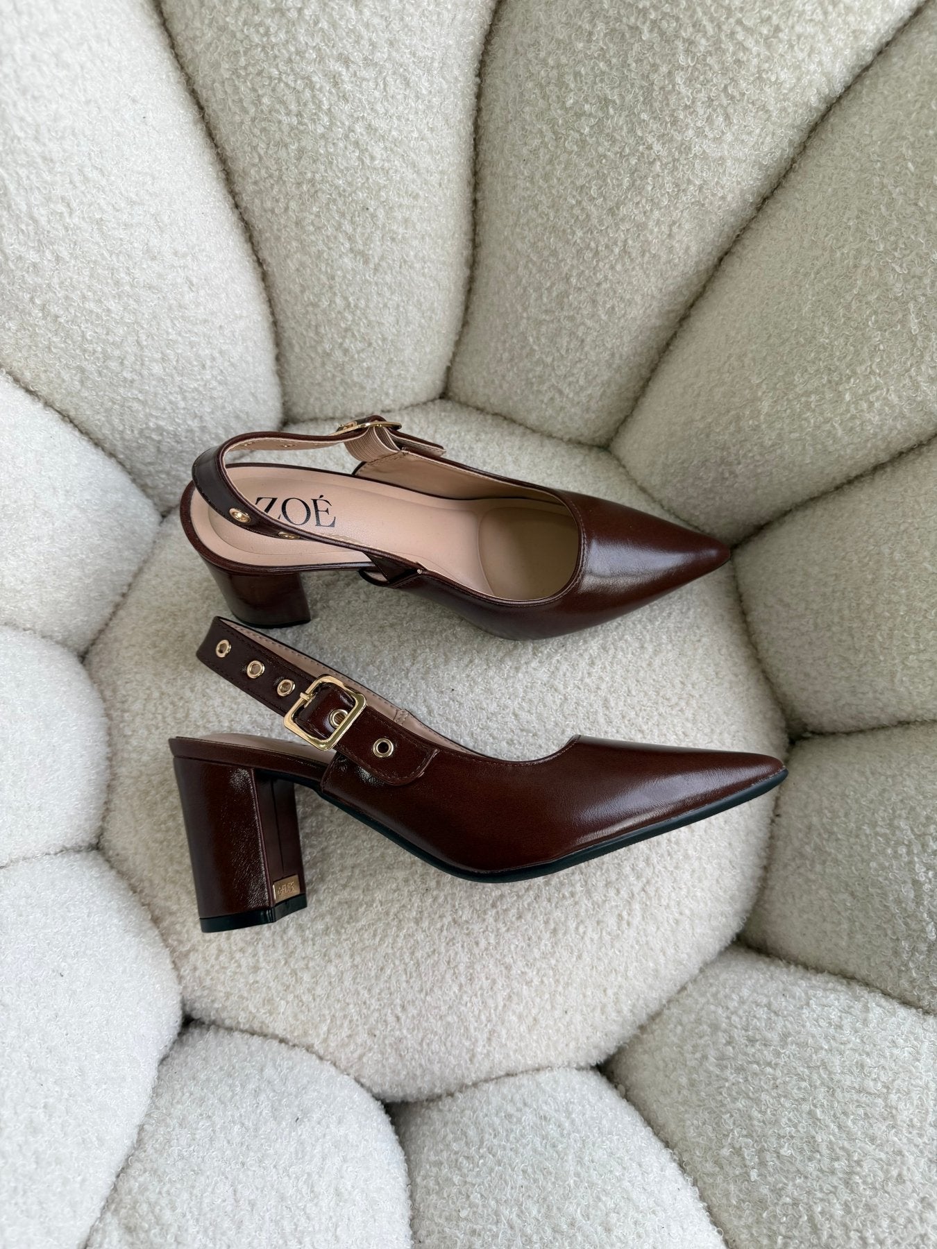 Tacones Café 15003 Hebilla Slingback Ejecutivo Zoé Brand Costa Rica