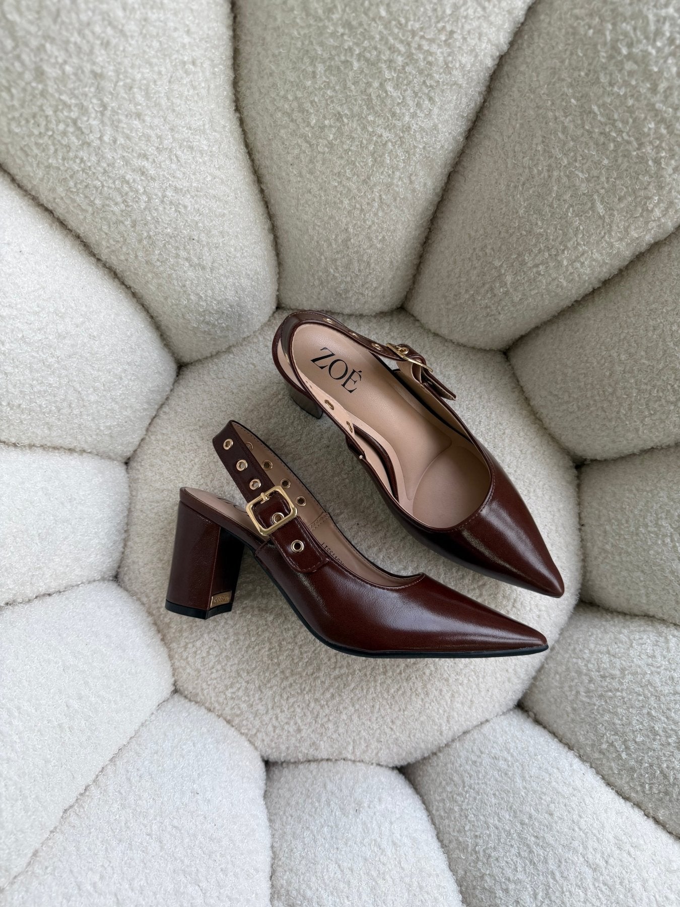 Tacones Café 15003 Hebilla Slingback Ejecutivo Zoé Brand Costa Rica