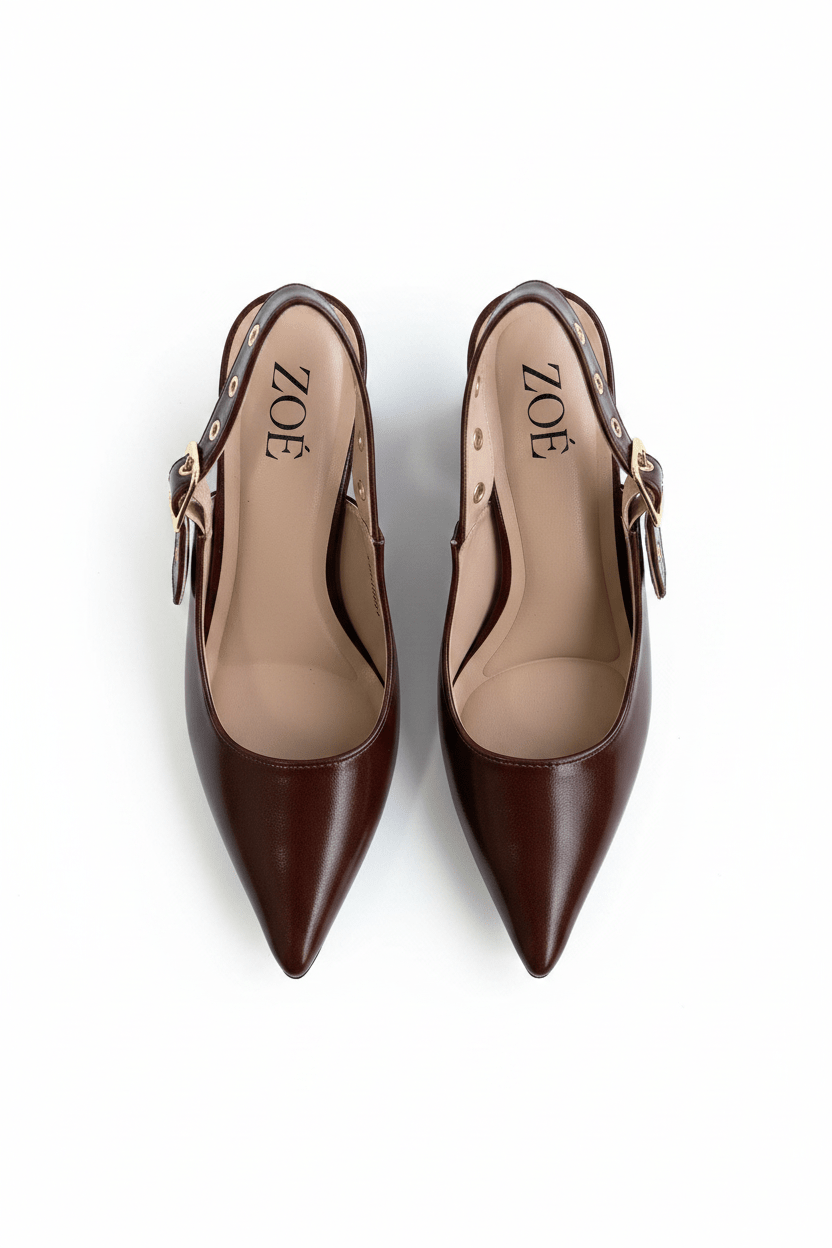 Tacones Café 15003 Hebilla Slingback Ejecutivo Zoé Brand Costa Rica