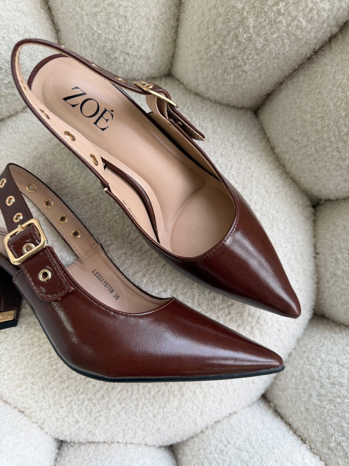 Tacones Café 15003 Hebilla Slingback Ejecutivo Zoé Brand Costa Rica