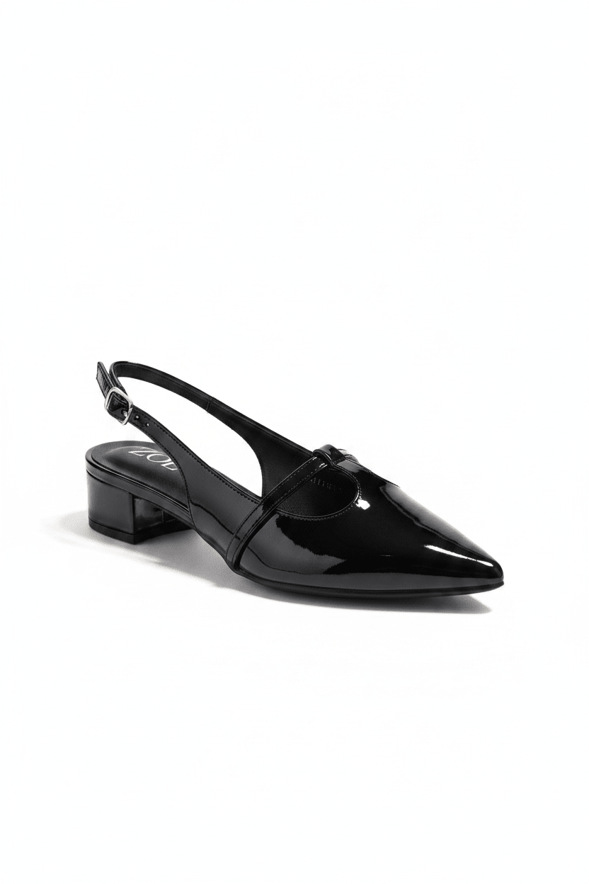 Tacones Negro Charol 15004 Hebilla Mary Jane Slingback Ejecutivo Zoé Brand Costa Rica