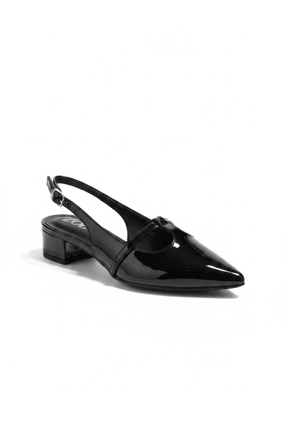 Tacones Negro Charol 15004 Hebilla Mary Jane Slingback Ejecutivo Zoé Brand Costa Rica