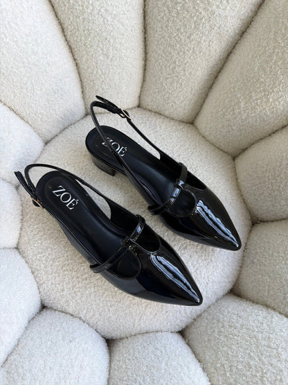 Tacones Negro Charol 15004 Hebilla Mary Jane Slingback Ejecutivo Zoé Brand Costa Rica