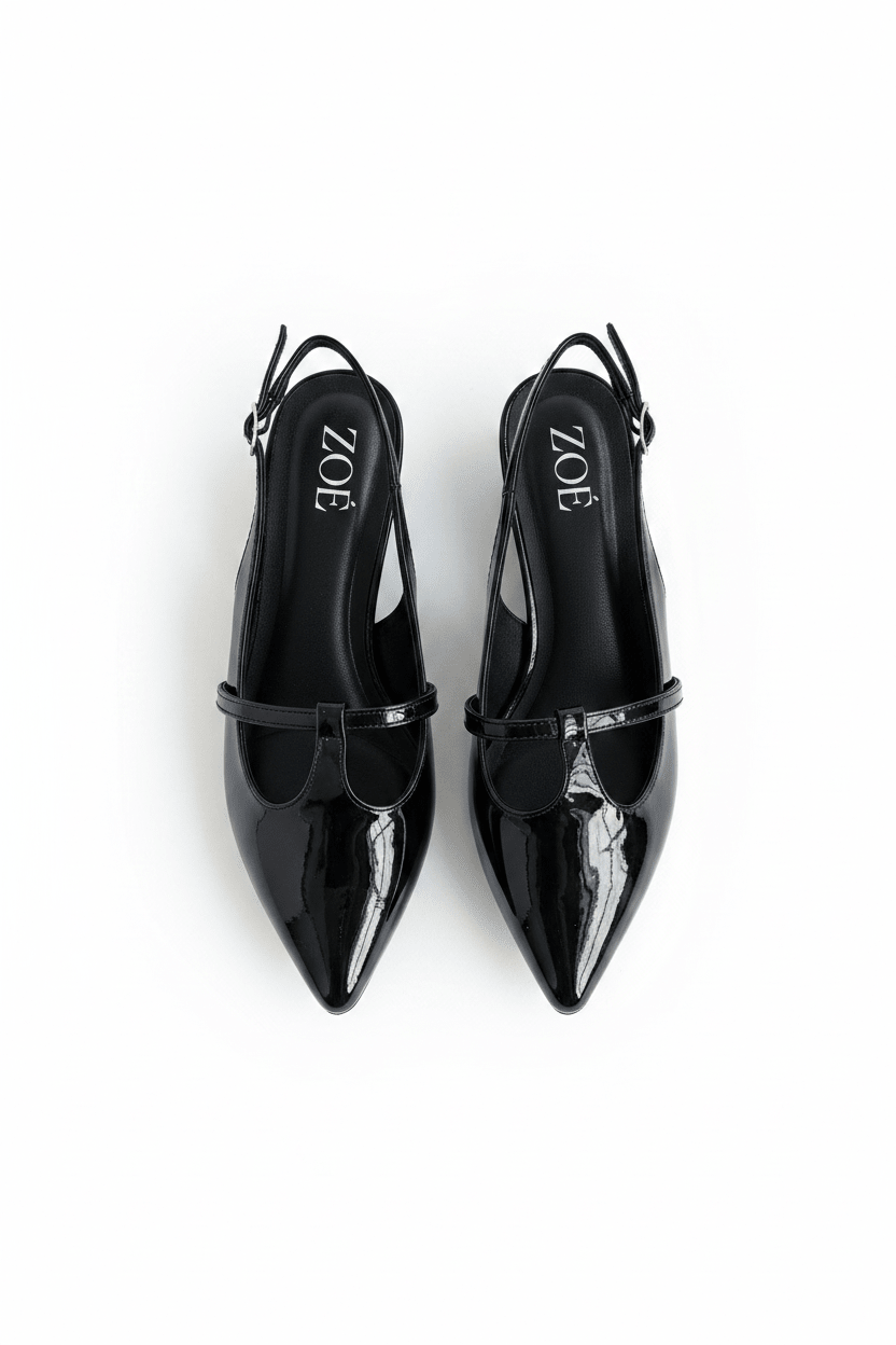 Tacones Negro Charol 15004 Hebilla Mary Jane Slingback Ejecutivo Zoé Brand Costa Rica