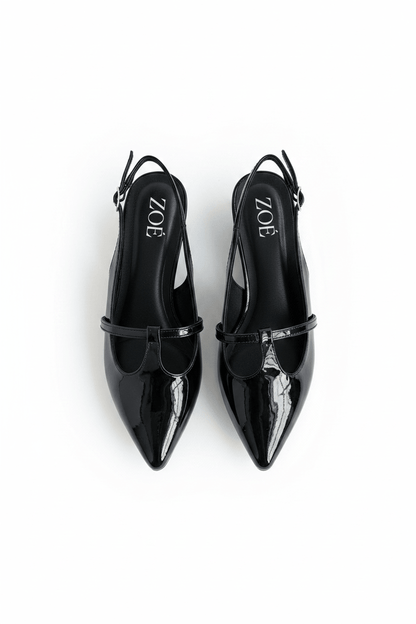 Tacones Negro Charol 15004 Hebilla Mary Jane Slingback Ejecutivo Zoé Brand Costa Rica