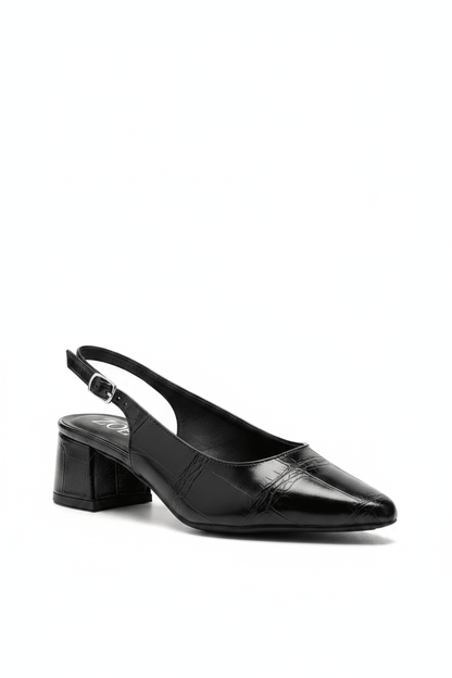 Tacones Negro 15007 Hebilla Slingback Animal Print Ejecutivo Zoé Brand Costa Rica