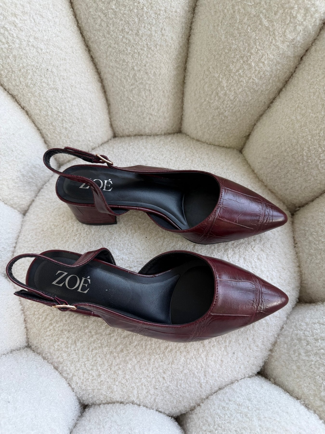 Tacones Burdeos 15008 Hebilla Slingback Animal Print Ejecutivo Zoé Brand Costa Rica