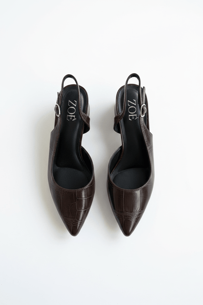 Tacones Café 15009 Hebilla Slingback Animal Print Ejecutivo Zoé Brand Costa Rica