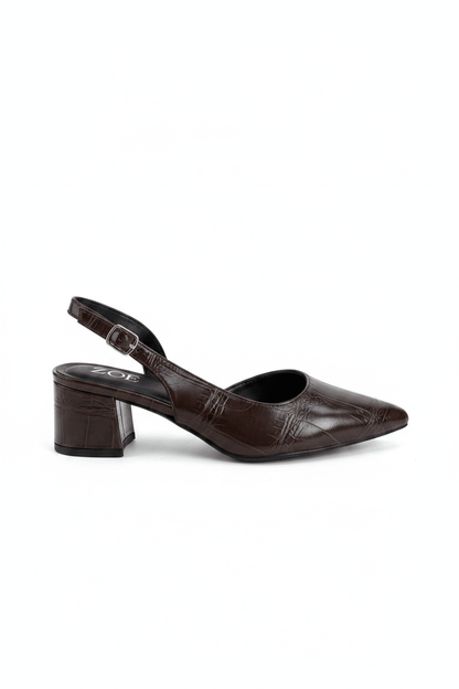 Tacones Café 15009 Hebilla Slingback Animal Print Ejecutivo Zoé Brand Costa Rica